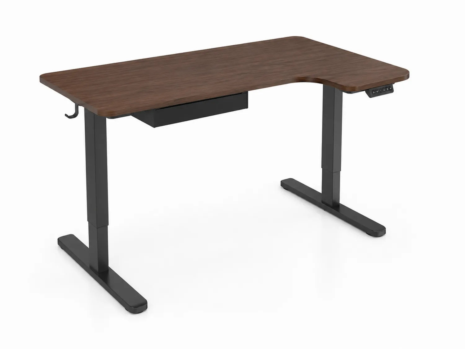 Biurko regulowane elektrycznie z płyty MDF brązowe 120x60 cm
