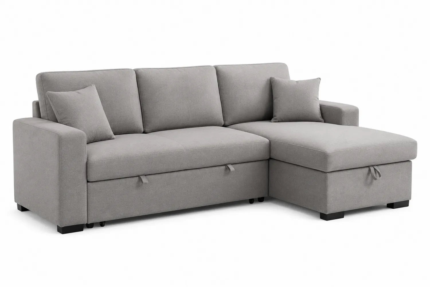 Narożnik modułowy z tkaniny poliestrowej Szary 250x150x90 cm