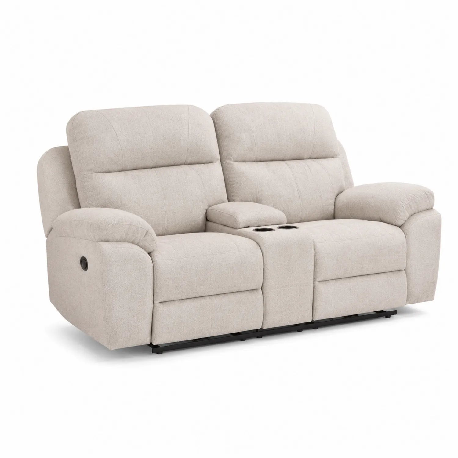 Dwuosobowa sofa rozkładana tkanina poliester beżowa 175cm