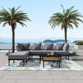 Sofa Patio i Poolside, 8 sztuk, 8 kawałek metalowej oazy na zewnątrz, szary, Patio i Poolside modułowa Set Sofa z 2 Stołem kawy oświetlenie szary poduszki