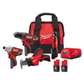4-Tool Milwaukee 4-Narzędzie Lithium- Ion akumulatorowy zestaw narzędzi, 12V, akumulatorowy konstrukcja, 1.5Ah Baterie, Torba narzędziowa, M12