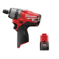 2-prędkość Milwaukee 2-Prędkość, 12V, 1 / 10,2 cm, Bezprzewodowy projekt, Kompaktowy projekt przenośny, Hex 2-Prędkość Screwdriver z 2.0 Ah Kompaktowa bateria, M12