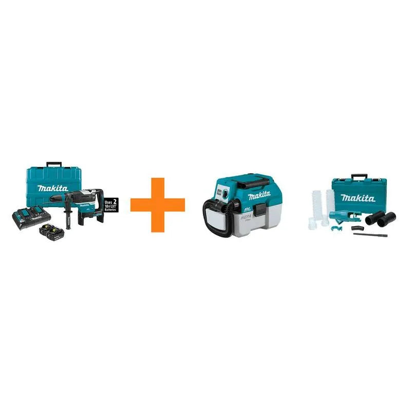 Makita LXT 36V Odkurzacz, 18V, 1-9 / 40,6 cm, 2 Gal, Filtracja HEPA, bezszczotkowy