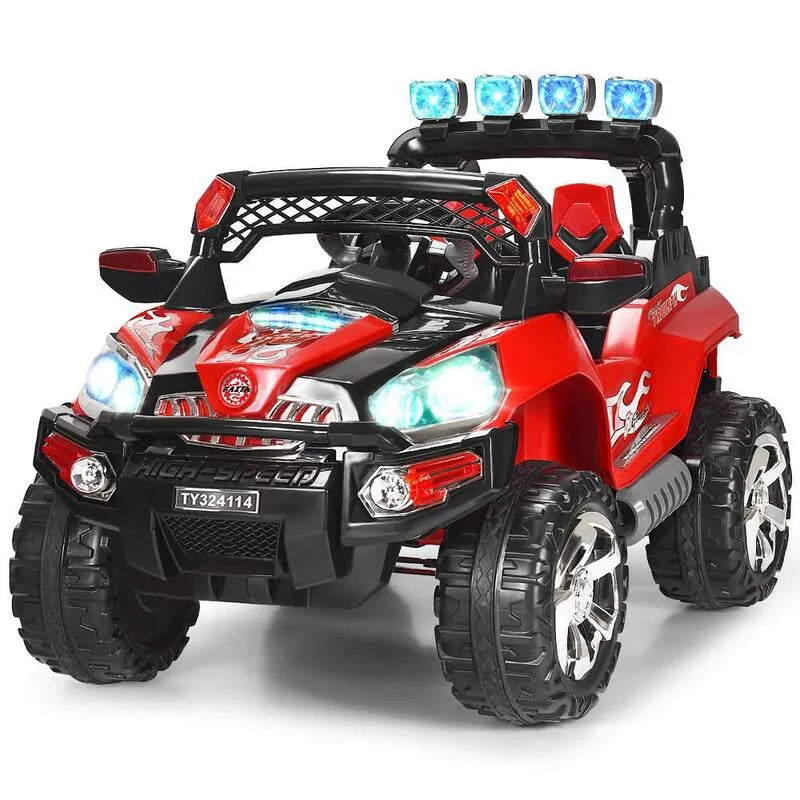 12-Volt 12- Volt, Dzieci jeździć na samochód SUV MP3 RC z diodami LED Muzyka Czerwony, zdalne sterowanie