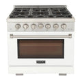 6-Burners Gaz zakres 6- palniki, Propan ciecz, Gotowanie konwekcji, 91,4 cm, 147,2 l, Biały