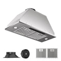 Okap kuchenny, Okap, Sterowanie dotykowe, Stal nierdzewna, Budownictwo - Instalacja, 600 CFM, 76,2 cm, Oświetlenie LED, Kontrola gestury i Panel dotykowy