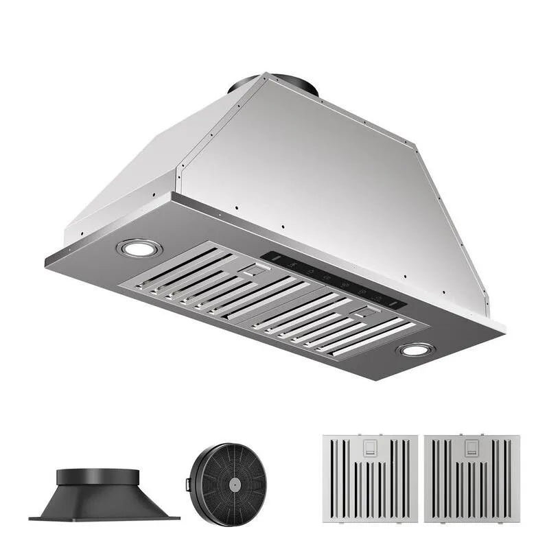 Okap kuchenny, Okap, Sterowanie dotykowe, Stal nierdzewna, Budownictwo - Instalacja, 600 CFM, 76,2 cm, Oświetlenie LED, Kontrola gestury i Panel dotykowy
