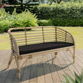 Aluminium na zewnątrz Loveseat z czarny poduszki, Boho