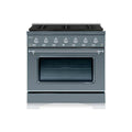 6-Burners Gaz zakres 6- palniki, 147,2 l, Classico 36 '5.2 cu, niebieski / szary z chromem Tim