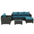 Sektorowa sofa, Patio, Na zewnątrz, Ciemny, niebieski, Salon Modułowe siedzenia