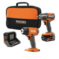 2-Tool RIDGID 2- Zestaw narzędzi Combo, 18V, 1 / 5,1 cm, 4.0 Ah MaX bateria wyjściowa, pistolet termiczny, klucz udarowy, bezkorny konstrukcja, szczotki