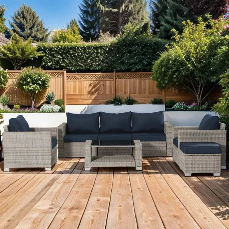 Sofa, Patio, Brązowy, Niebieski, Salon