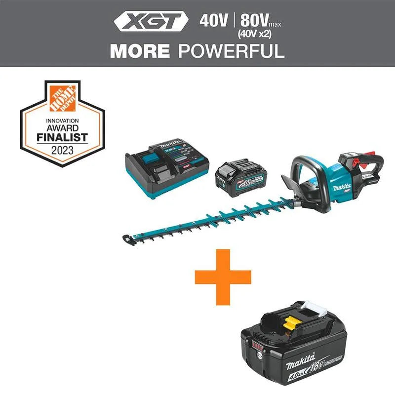 Makita 4.0Ah nożyce do żywopłotu Kit, 40V, 61 cm, Bezkorny konstrukcja, Bezszczotkowy