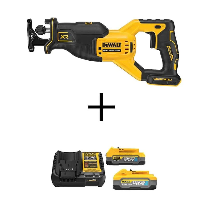 DEWALT, Max XR Litium - Piła do cięcia bezszwowego bez szwu z Powerstock 5.0 Ah i 1.7 Ah Baterie i ładowarka, Bezszwowy projekt, Bezszwowy