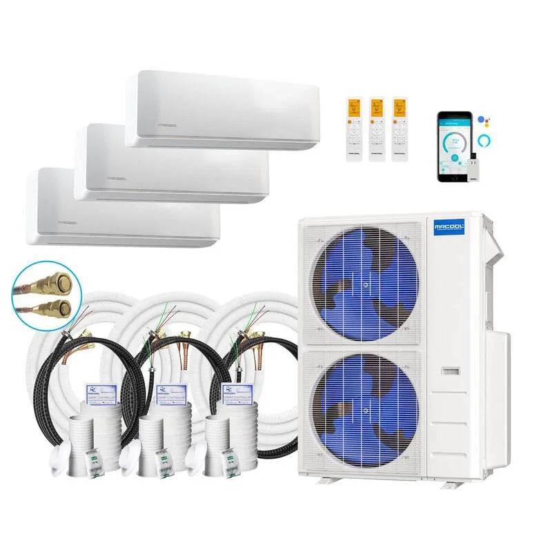 3-Zone 4-Ton MRCOOL 4- Ton Split Mini System, 20.5 SEER, 48000 BTU, 66ft, 3- Strefa, 18K