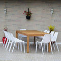 11-elementów Teak Prostokątny zestaw obiadowy 11- elementów, San, Diego Teak Prostokątny zestaw obiadowy