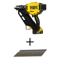DEWALT 5Ah bezkordowe zestaw do ramowania, 20V, 3-1 / 10,2 cm, 0,3 cm, 2500 Kawałki, z 5Ah akumulator i ładowarka, Nail Koloryzowany, akumulatorowy konstrukcja