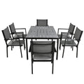 7-elementów Zestaw do jedzenia na zewnątrz z metalu 7- elementów, Patio, Wysokiej jakości Steel Table i zestaw krzeseł