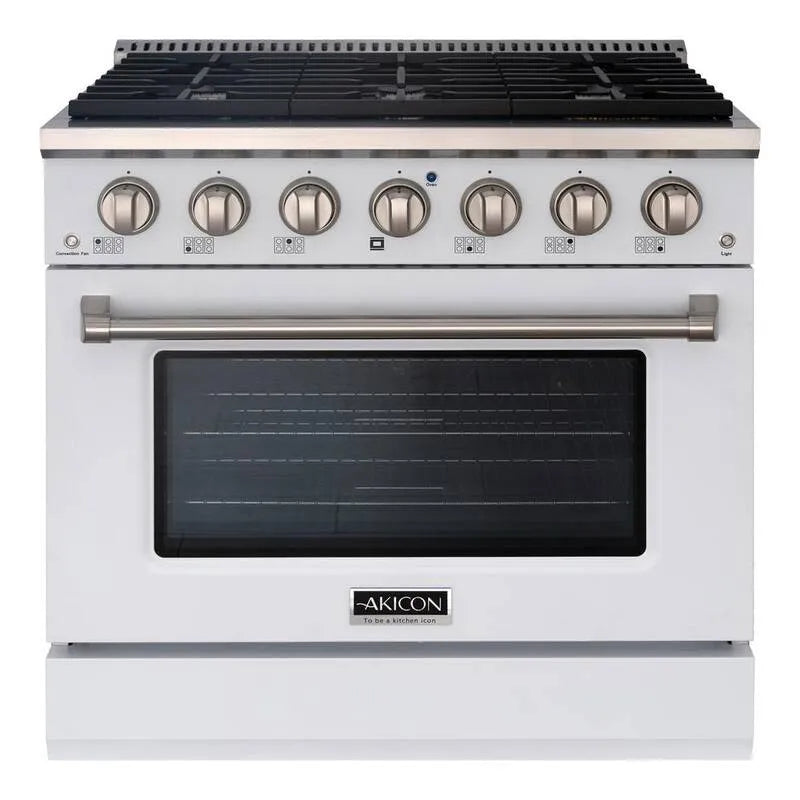 Gaz Zakres 91,4 cm, Gotowanie konwekcji, 6 Palników, Gazowe gotowanie Appliance z konfiguracji palnika, biały, czarny