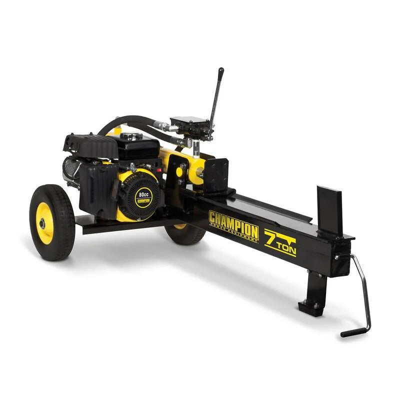 7-Ton Champion Power Equipment 7- Ton, Kompaktowy projekt przenośny, 79cc Kompaktowy poziomy gaz Hydrauliczny łuparka do drewna z Auto Return