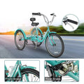 3-Wheel 3- Koło, 61 cm Rower dla dorosłych 7 prędkość Adult Trikes Rejs z koszykiem na zakupy dla seniorów, Różowy, 7 Prędkość, 61 cm