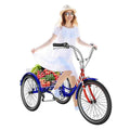 3-Wheel 3- Koło, 61 cm Rowery dla dorosłych 7 Prędkość Trikes rowery z roweru Trike z koszykiem na zakupy dla seniorów, 7 Prędkość, 61 cm