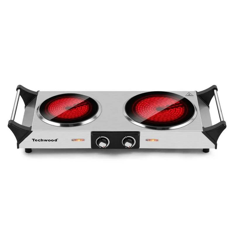 2-Burner 2- Burner, 18,8 cm, Kompaktowy projekt przenośny, Technologia ceramiczna, Infrared Technology, 1800, Srebro