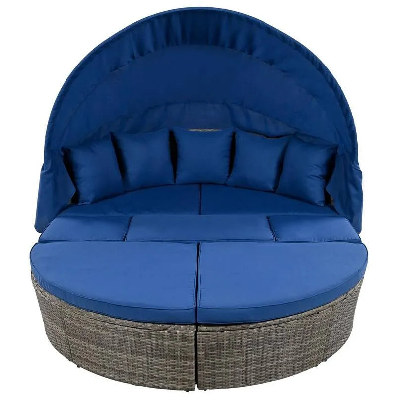 Sektorowa sofa, Na zewnątrz, Szary, Niebieski, Salon
