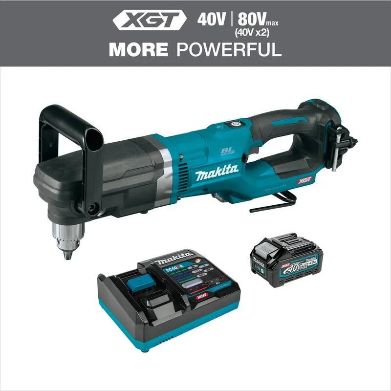 Makita 4.0Ah Prawy kąt zestaw wiertarki, 40V, 1 / 5,1 cm, Bezkorny projekt, Bezszczotkowy