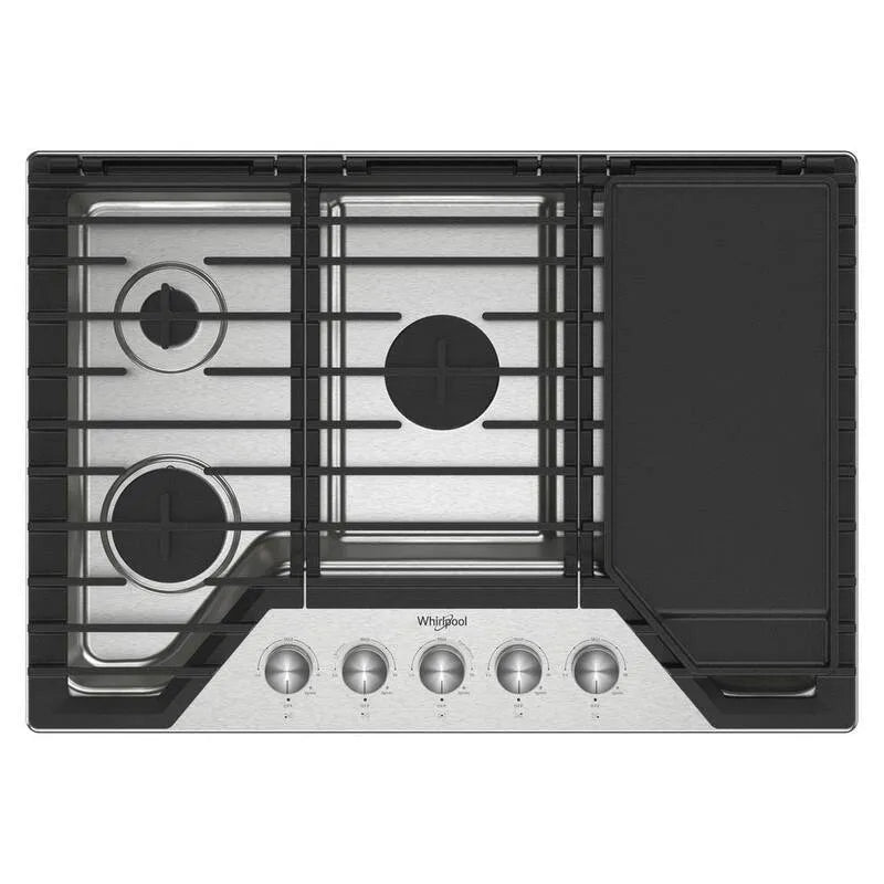 1-Hinged Whirlpool 1 -Zawiasy gazowe Coopert, Stal nierdzewna, 76,2 cm, 5,1 cm, 5 Palniki, 1-Zawiasowe ruszty do płyta grillowa