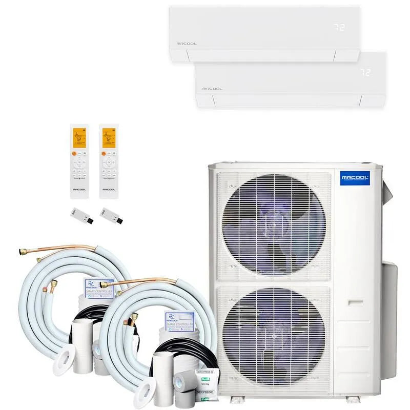 4-Ton MRCOOL 4- Ton Split Mini System, 22.4 SEER, 48000 BTU, 16ft, 230V, 2-Zone, 24K