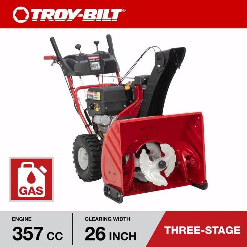 3-Stage Vortex 66 cm, 3- Stage, 357 cc 3- Stage Samonapędzany gaz odśnieżający z rozruchem elektrycznym