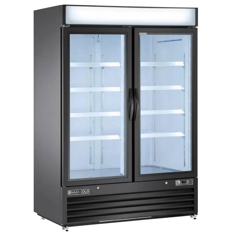 Free Standing czarny, 137,2 cm 1359,2 l. Podwójne drzwi merchandisery Lodówka