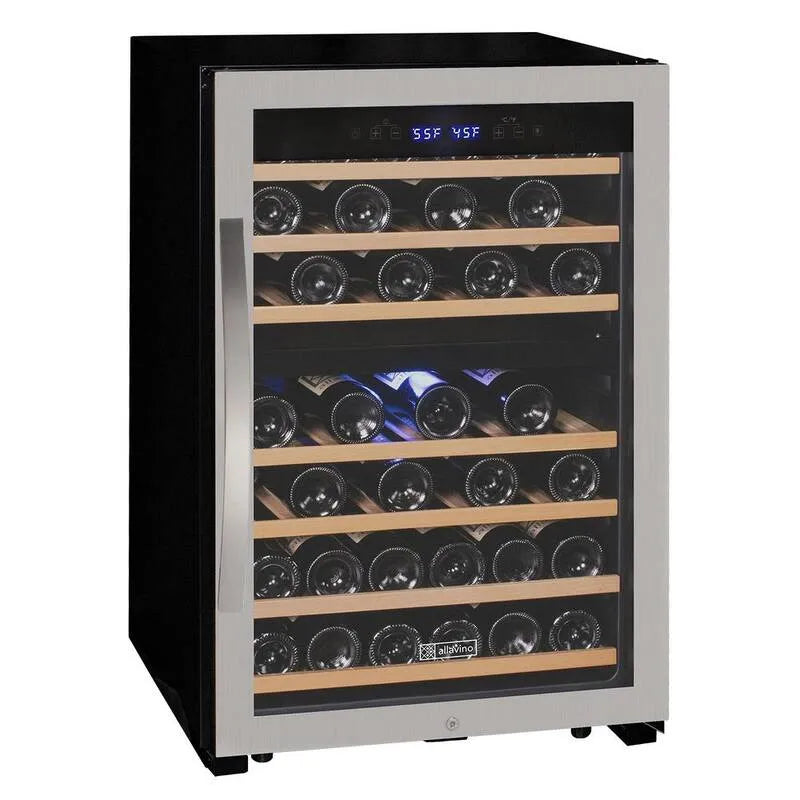 47-butelek 47- Butelka, Stal nierdzewna, Koszyk do gotowania, Kaskada, Seria Digital Dual Zone Wine Celuloarka Ogrzewanie w