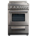 4-Burner 61 cm Gładkie górny 4- Spalarnia elektryczna z funkcji powietrza Fry-Stainless