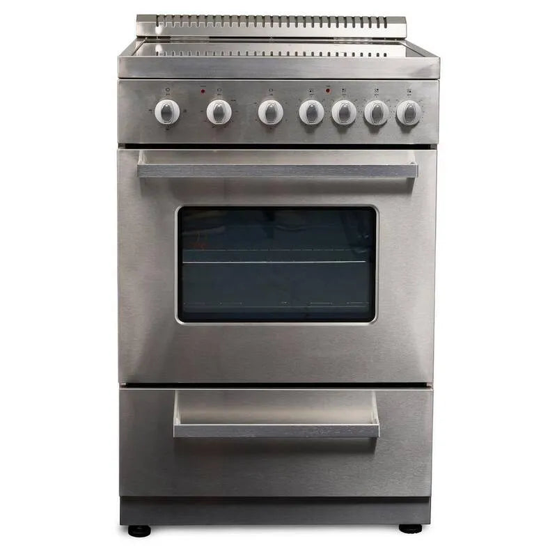 4-Burner 61 cm Gładkie górny 4- Spalarnia elektryczna z funkcji powietrza Fry-Stainless