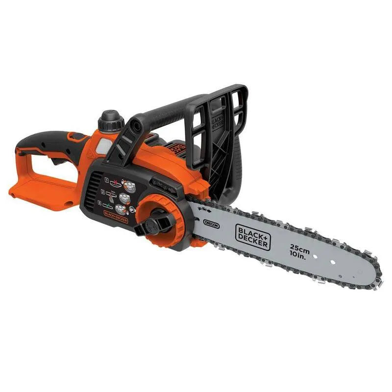 czarny+DECKER czarny + DECKER Piła łańcuchowa MAX 10 2Ah, 20V, 25,4 cm, 2Ah Bateria & Ładowarka, Bezprzewodowy projekt