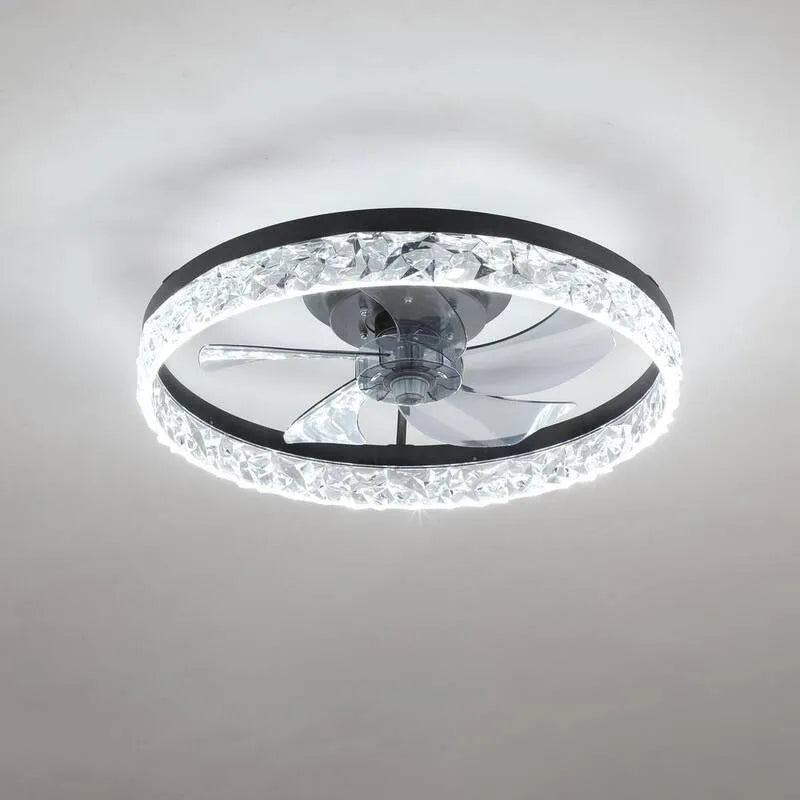Wentylator sufitowy, 50,8 cm, Lampka na górze z APP i przyciemniane oświetlenie LED, Kryty, Czarny