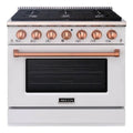 Gaz Zakres 91,4 cm, Gotowanie konwekcji, 6 Palników, Gazowe gotowanie Appliance z konfiguracji palnika, biały, czarny