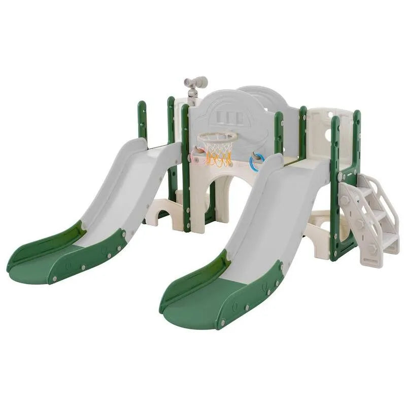 HDPE Wewnętrzny i zewnętrzny Playset Małe dziecko z teleskopem, przesuwne i koszykówki Hoop