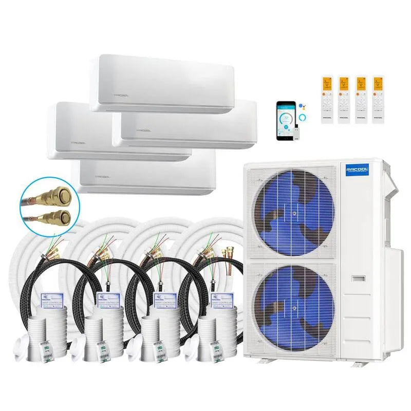 4-Zone 4-Ton MRCOOL 4- Ton Split Mini System, 20.5 SEER, 48000 BTU, 50ft, 4- Strefa, 12K