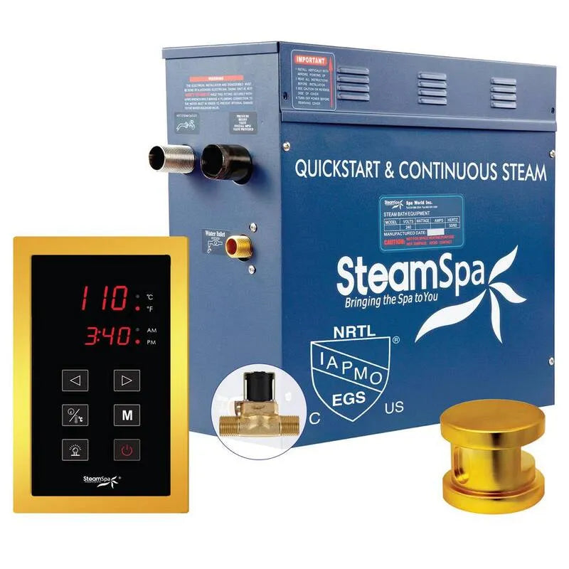 Generator parowej łaźni serii z ciągłym Steam Plus szybki start Tech i do zabudowy Auto Dreamin in Gold, Oasis