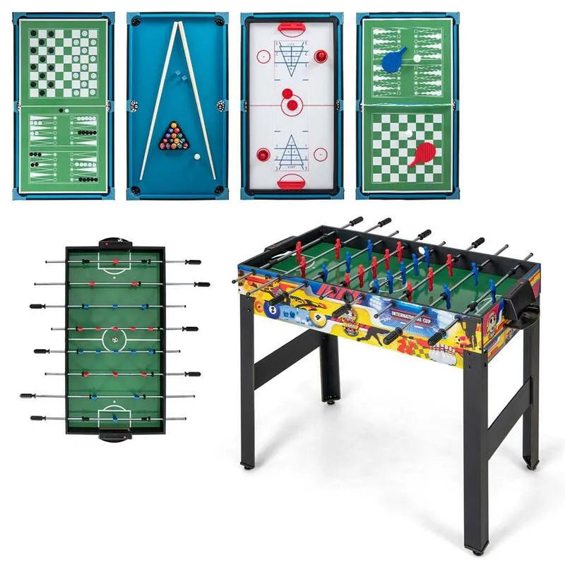 30,5 cm 1-Combo Game Table Set z Foosball Air Hockey Pool Ping Pong Chess Bowling
