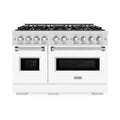 8-Burner Gaz Zakres 8- Burner, 121,9 cm, Stal nierdzewna, Classic, biały