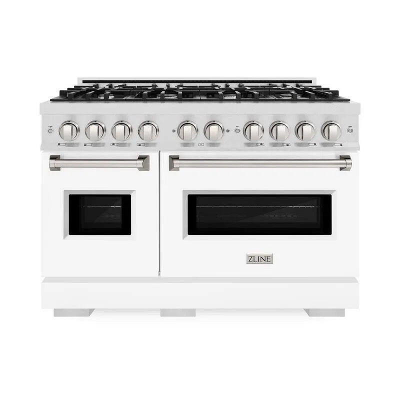 8-Burner Gaz Zakres 8- Burner, 121,9 cm, Stal nierdzewna, Classic, biały