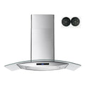 Okap kuchenny, Okap, Sterowanie dotykowe, Stal nierdzewna, Wall- Mountable, 475 CFM, 91,4 cm