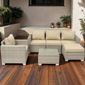 Sektorowa sofa, Na zewnątrz, Patio, Szary, Biały, Salon Modułowe siedzenia