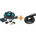 in./5 Makita in. / 5 Kąt Grinder Kit, 18V, 4-1 / 5,1 cm, 12,7 cm, Wyciąganie pyłu Powierzchnia szlifierki Całun, Bezprzewodowy konstrukcja, Szczotkowanie