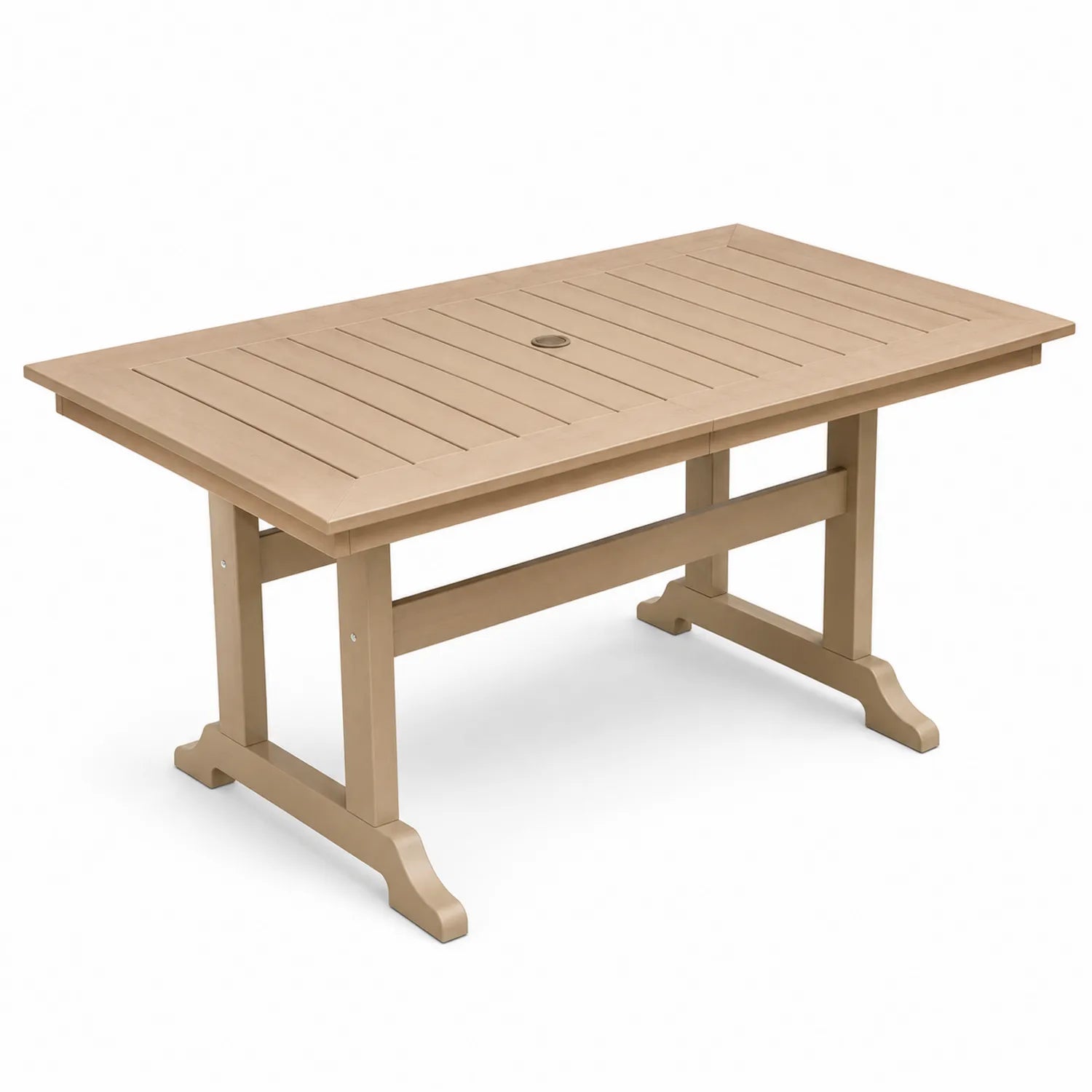 Stół ogrodowy prostokątny z drewna kompozytowego 150x90 cm Beżowy