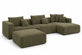Modułowa sofa z sztruksu w kształcie L zielona 300 cm